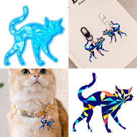 猫钥匙扣diy动物系列滴胶模具跨境创意硅胶模具