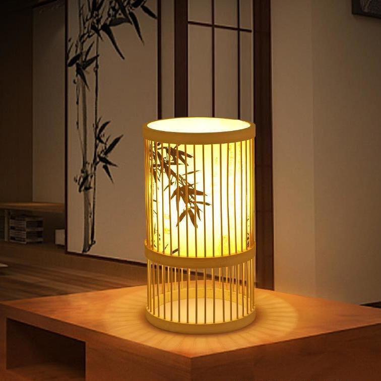 Bamboo Lamp Chinese Style Tea Room B&B Guest Room Living Room Zen Tea New Chinese Style Lantern Creative Bamboo Art Table Lamp