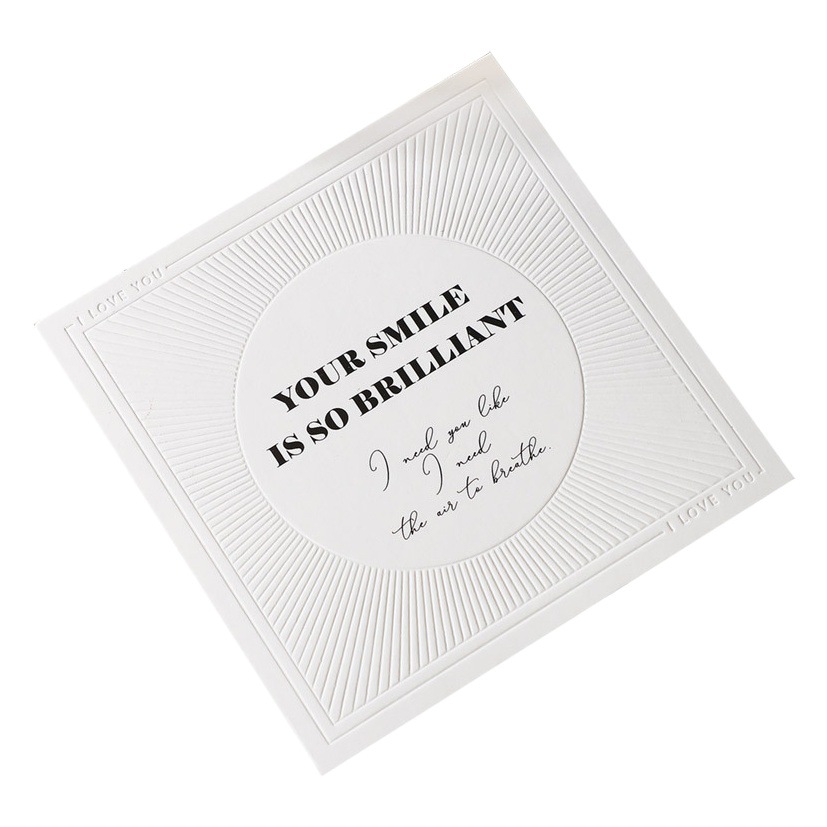 Decoración de flores Material de ramo en inglés Día de San Valentín Tarjeta de felicitación pequeña simple Joyas Empaquetado de flores Tarjeta en relieve creativa