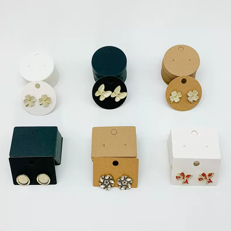 现货耳环耳钉卡4.5X3.2cm纸卡亚马逊热销4cm圆形饰品卡纸厂家直供