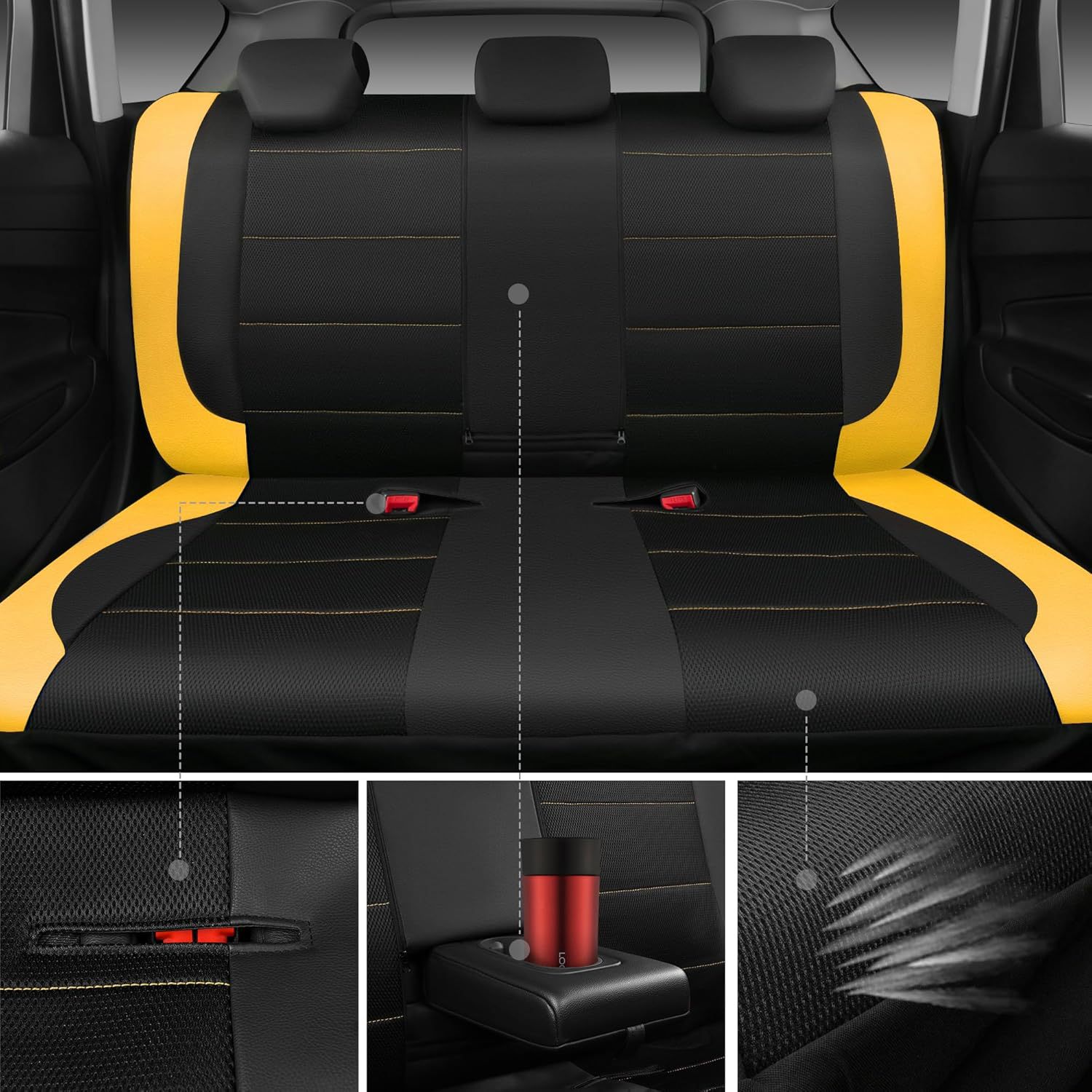 Cross-Border Temu Foreign Trade Car Seat Covers Single-Line Sandwich Leather Pu Leather Artificial Leather Export to Europe and America