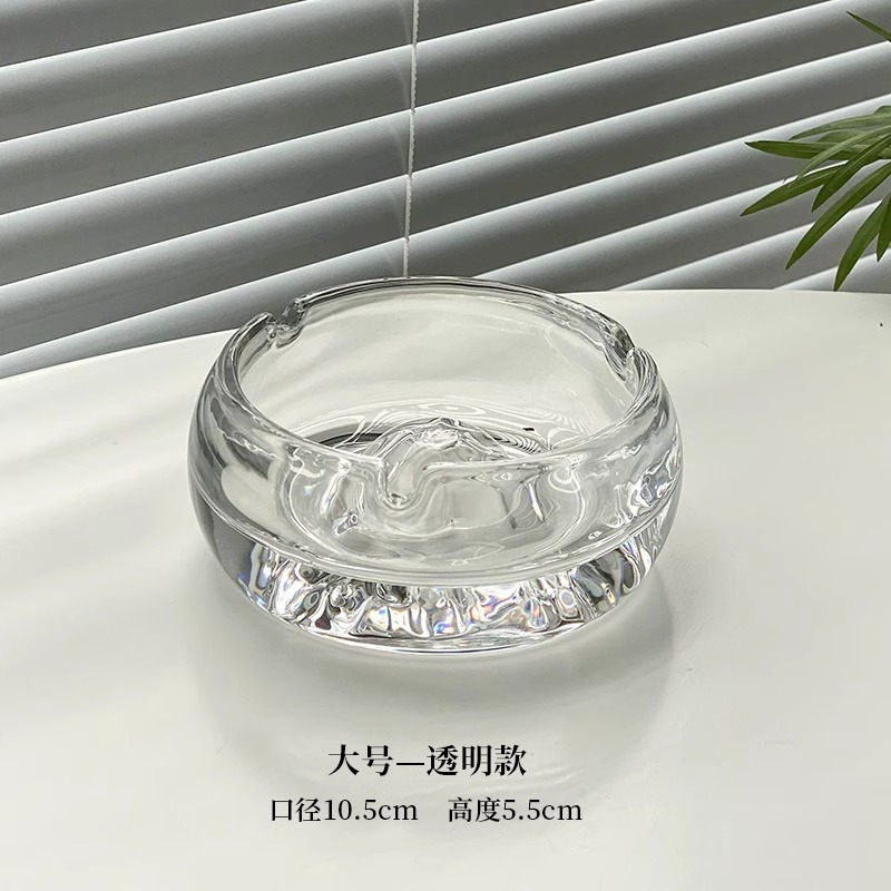 Cenicero de vidrio de lujo ligero y de alto nivel vista montaña sala de estar doméstica decoración de oficina cenicero transparente hotel clubhouse comercial