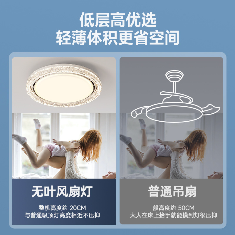 无叶风扇灯简约风创意环绕出风静音大风力吸顶灯儿童房护眼卧室灯|undefined