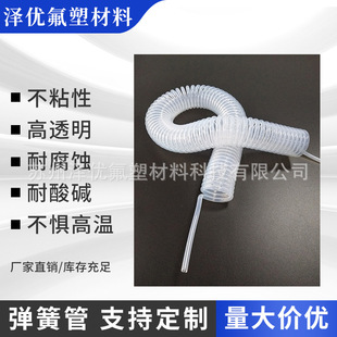 Zeyou Teflon Fep/Pfa Telescopic Tube Canned Transparent Spring Tube Mechanical High Anti-Corrosion Non-Stick Water and Oil