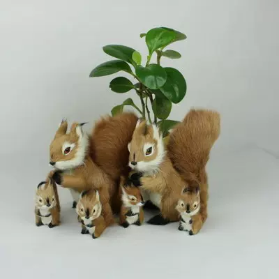 饰品摆件仿真松鼠毛仿真动物工艺品园林摆件大型标本仿真礼品