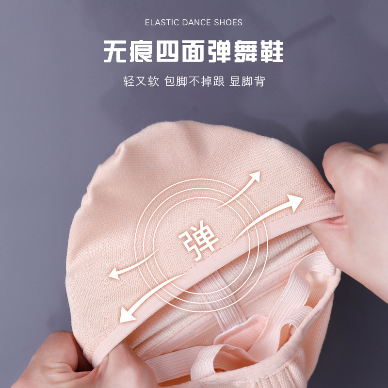 Adult Dance Shoes Four-sided Elastic Soft-soled Ballet Shoes Ethnic Dance Cat Claw Shoes Body Shoes Adult Children Practice Dance Shoes