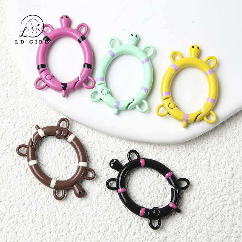 Alloy Painted Small Turtle Spring Clasp Open Ring DIY Jewelry Accessories Keychain Car Pendant Mayday World Cup Alloy Painted Small Turtle Spring Clasp Open Ring DIY Jewelry Accessories Keychain Car Pendant Mayday World Cup