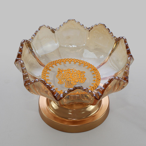 Nordic INS glass fruit bowl decorative light luxury tray living room home use tea table snack candy tray