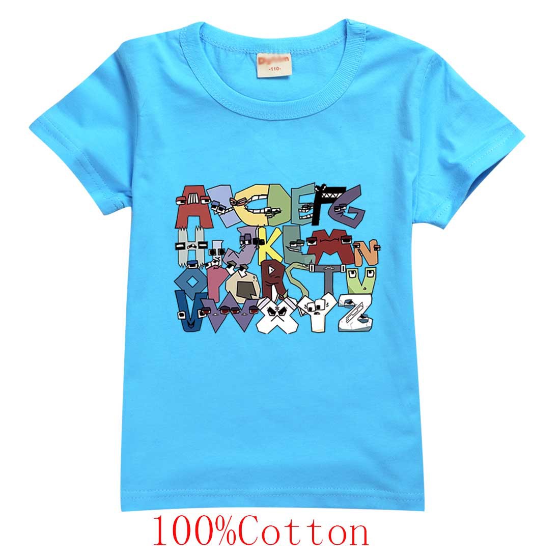 Jungen & Mädchen Sommer Mode Tops T-Shirts Kinder 100% T-Shirts 26 Alphabet Lore Print lässig Familie Kinder Kleidung 2-14 Jahre – Detail 10
