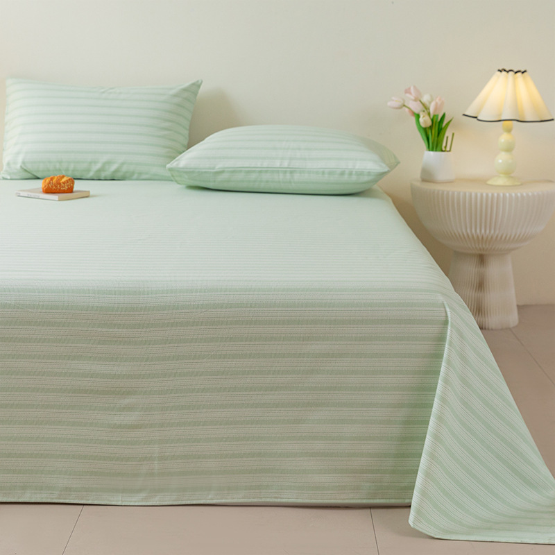 2025 nueva sábana de tela gruesa vieja de algodón puro pieza individual 100 funda de almohada individual de lino de algodón cama individual dormitorio de tres piezas 2