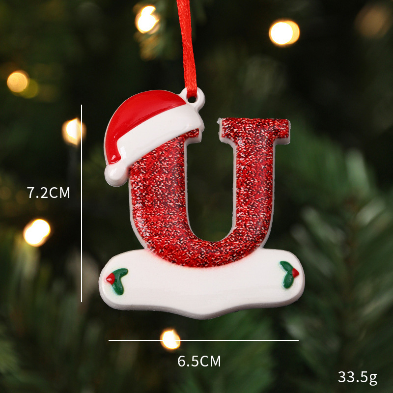 2025 ファミリークリスマス樹脂ペンダント DIY 手書き名クリスマス雪だるまクリスマスツリー装飾カスタマイズ|undefined