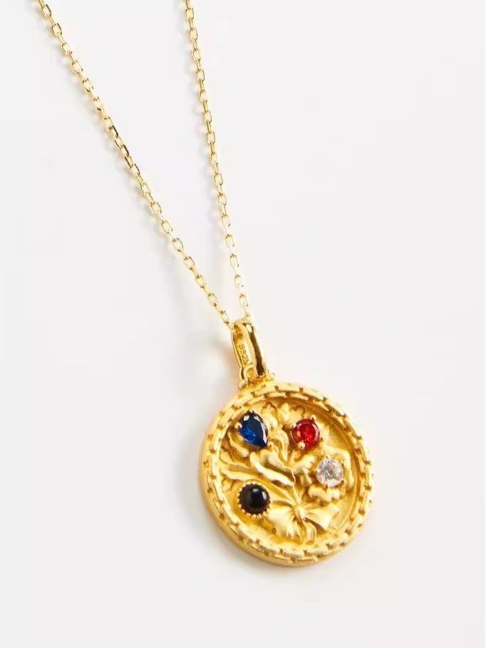 Design Colorful Diamond Flower Pendant Necklace Unique Niche High-End Luxury Collarbone Chain Versatile For Men_voghion.com