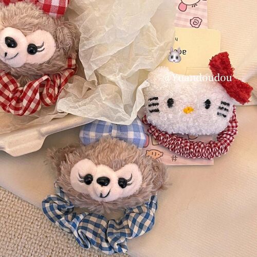 Cute Shirley Rose hair tie, college style JK style red plaid doll, sweet Japanese hair accessories wholesale