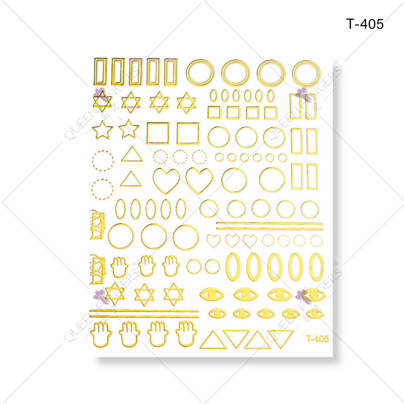 Dedo bowknot diamante bronceado DIY pasta de uñas gato línea geométrica buey Año Nuevo serie manicura pegatinas