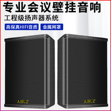 AIBUZ 6.5寸专业会议室培训背景音乐高端壁挂音箱