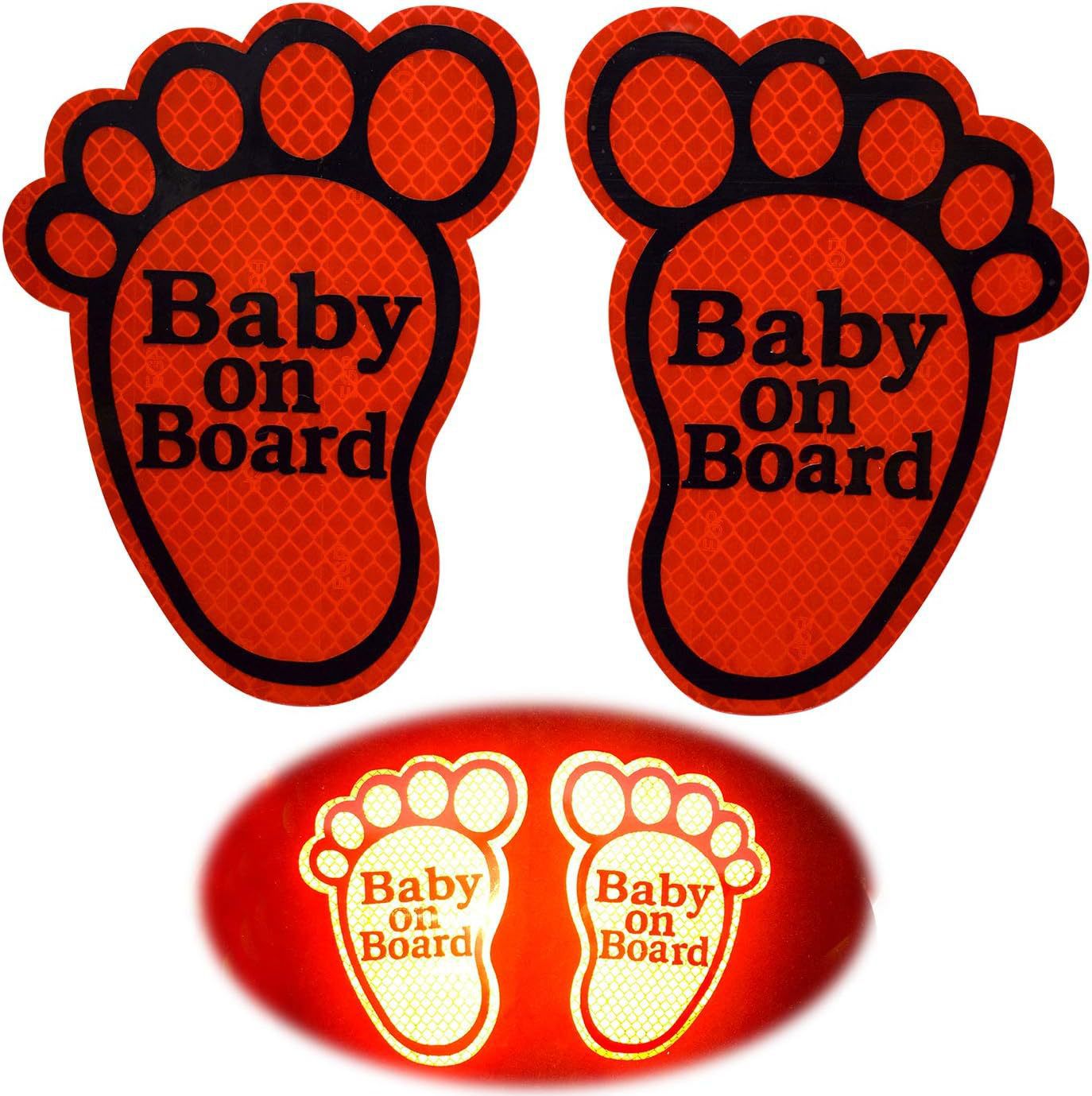 Signos de seguridad reflectantes de alta intensidad Baby on Board Stickers verde fluorescente image 6