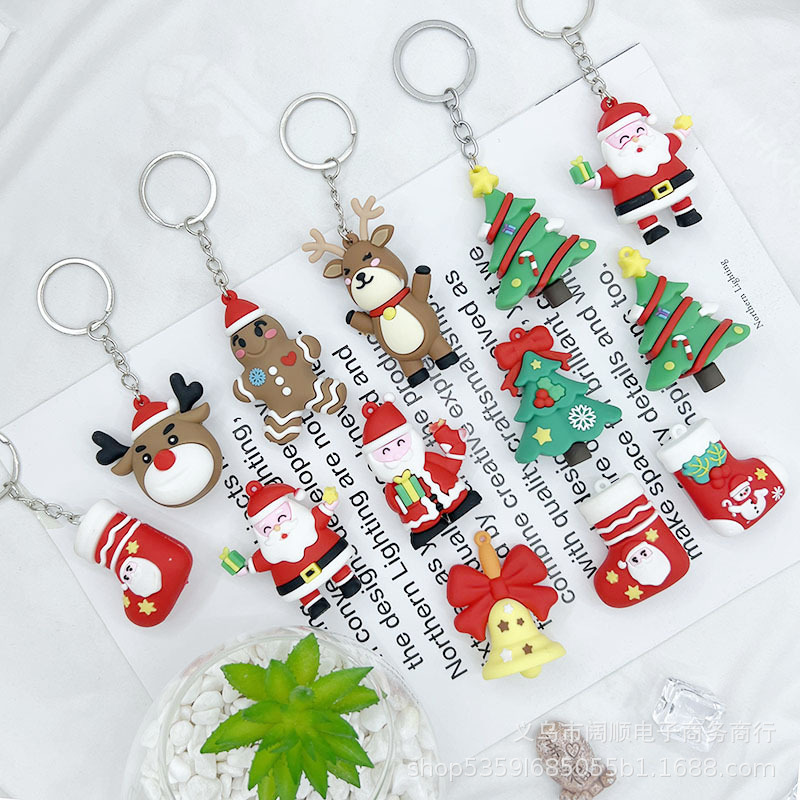 サンタクロースのキーホルダー人形ストラップクリスマス雪だるまクリスマスプレゼント考古学ブラインドボックスクリスマスアクセサリー|undefined