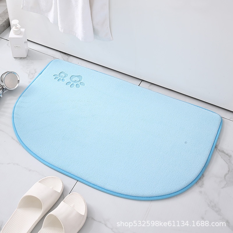 Alfombra de puerta semicírculo transfronterizo máquina lavable baño absorbente de secado rápido alfombra de esponja de memoria baño alfombra de piso de rebote lento