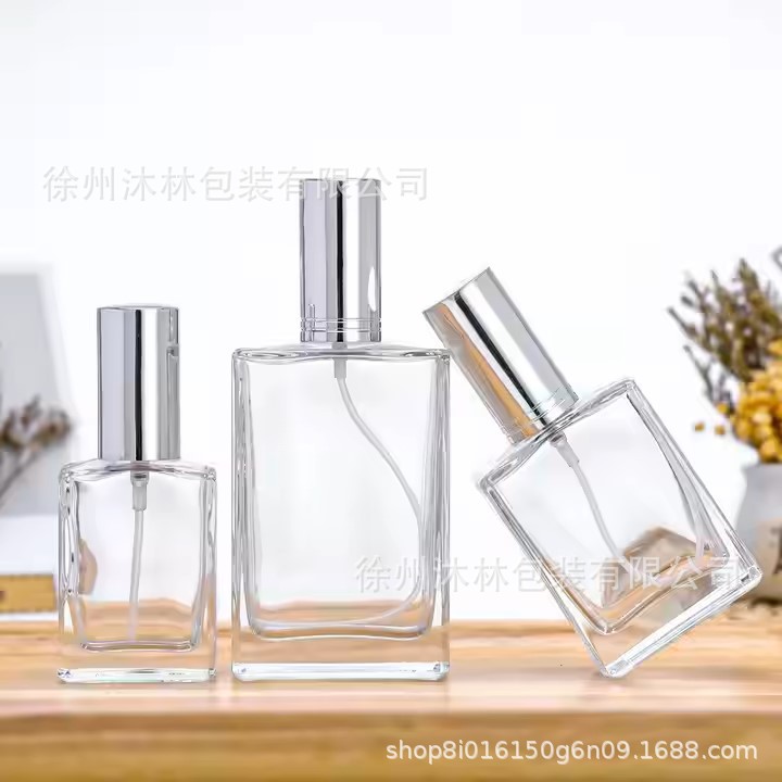 15ml 30ml 50ml 100ml扁方香水瓶带电化铝盖滴管盖