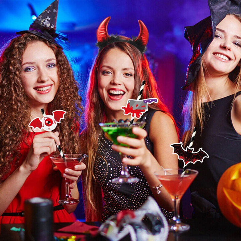 Amazon Halloween Party Decoration Straw Plug Fiesta de fantasmas bar atmósfera Disposición suministros calabaza Plug-in