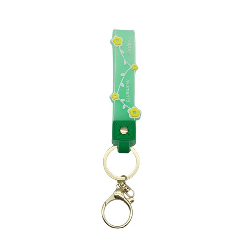 Transparent happy leather cord keychain pendant PVC soft rubber bag accessory Yiwu small commodity stall wholesale