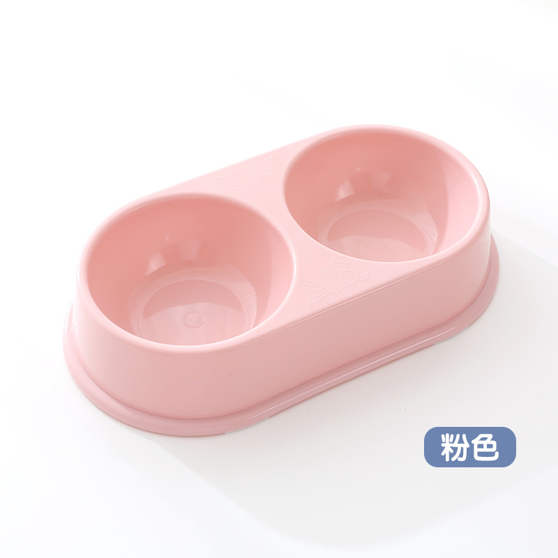 En stock engrosado estilo INS Oval mascota doble tazón grande nuevo material versión mejorada estilo simple Pet Bowl