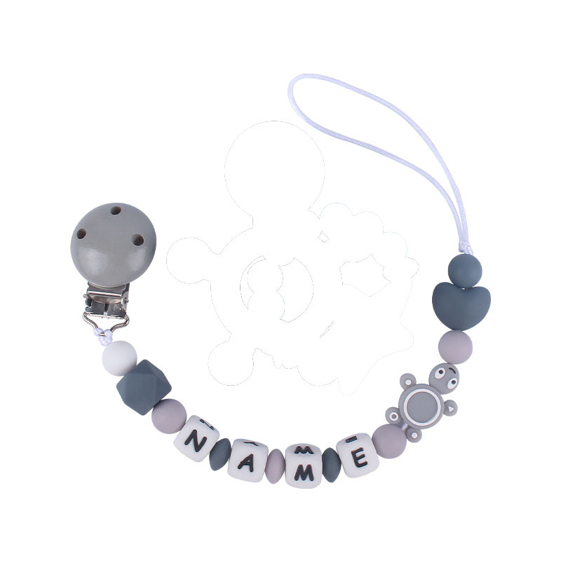 Suministros de bebé calmante Cadena de chupete de silicona bebé DIY Nombre de producción de silicona tortuga cadena anti-gota Comercio exterior Nuevo