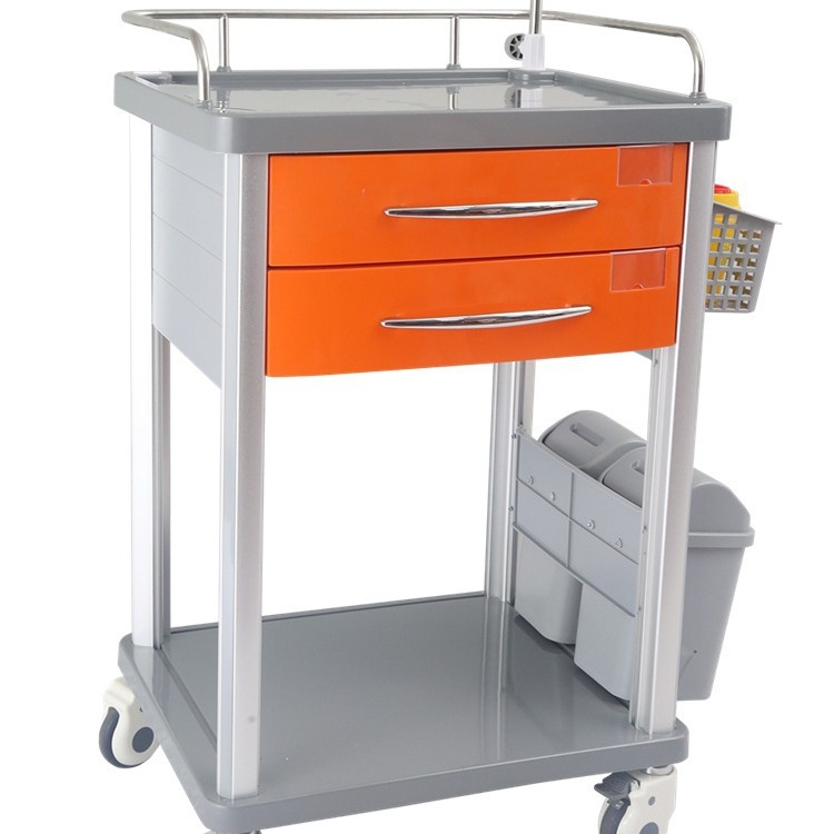 鑫瑞康CT625医用ABS治疗车急诊多功能推车双抽注射车静音多色