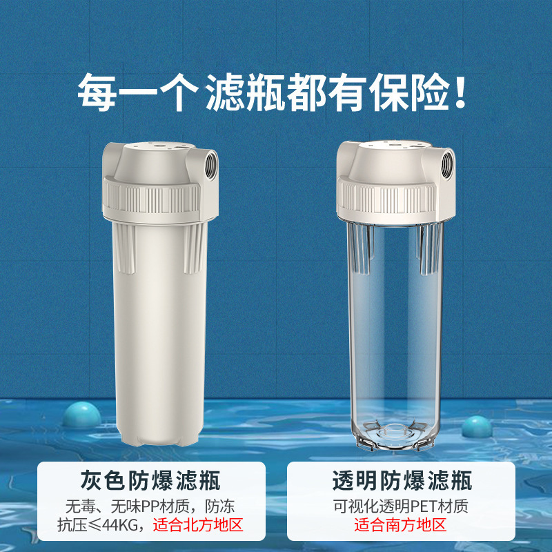 Filtro purificador de agua, elemento filtrante de PP de 10 pulgadas, prefiltro, botella de filtro transparente, a prueba de explosiones, ultrafiltración, máquina de ultrafiltración transfronteriza image 5