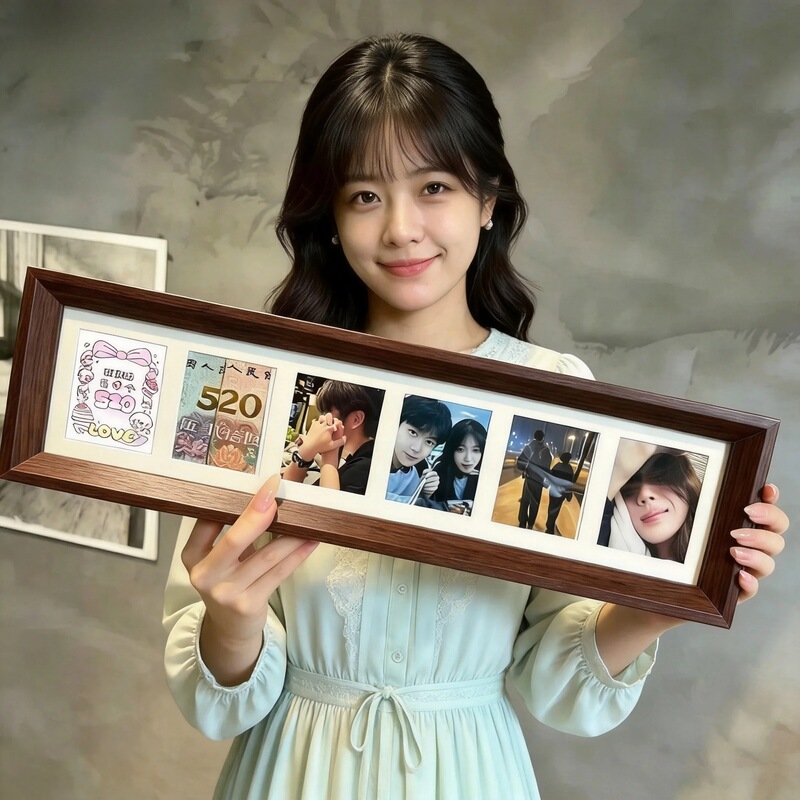 520 Valentine's Day Wooden Photo Frame Set of Six with Beautiful Scenery of the Country, Table Display, Car Hanging Decoration, Gift 520 Valentine's Day Wooden Photo Frame Set of Six with Beautiful Scenery of the Country, Table Display, Car Hanging Decoration, Gift