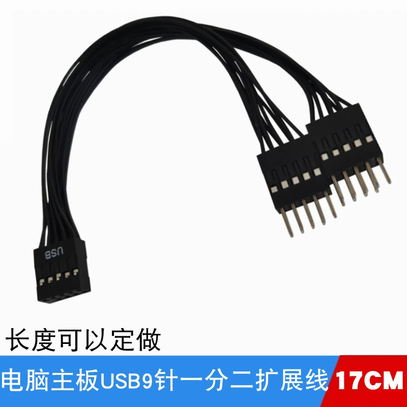 Настольная компьютерная материнская плата USB9 штекер вращение проводка 9 стежков, одноточечная удлинительная линия USB расширительная линия 1 точка 2 кабель данных
