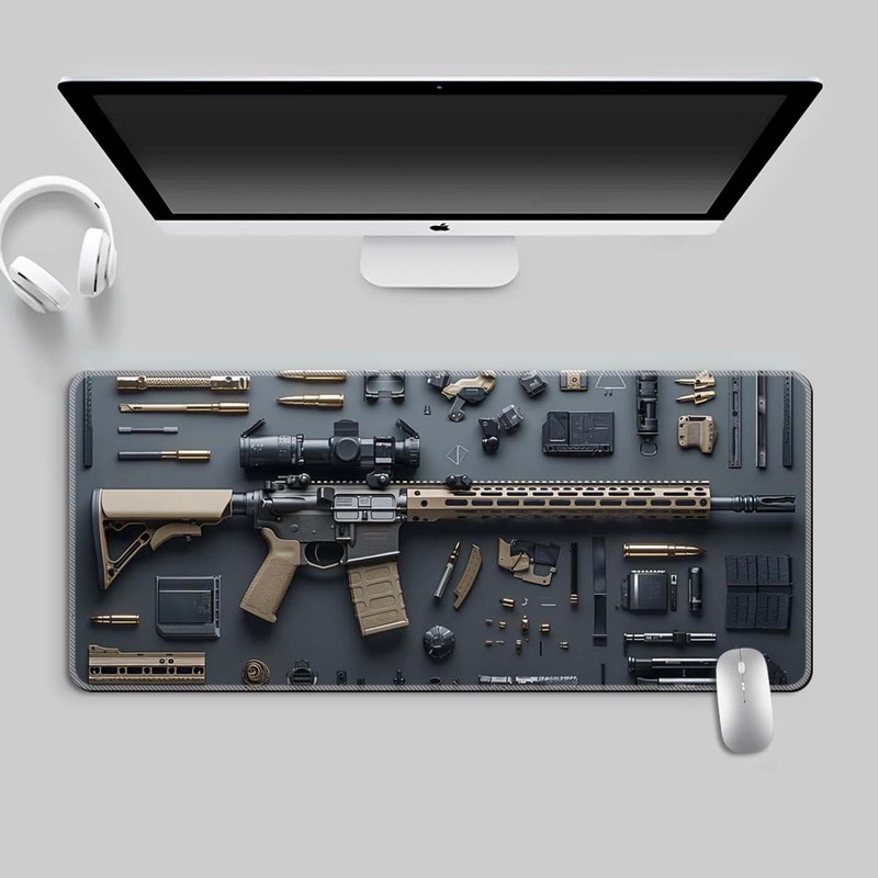 跨境军事武器吃鸡鼠标垫大号滑鼠墊枪械分解桌垫枪支mousepad装备|undefined