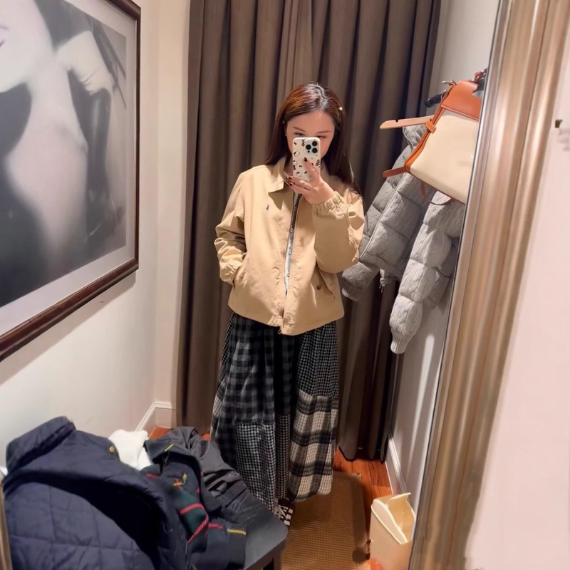 R ~ 25 years early spring old money style retro simple loose temperament high sense cotton canvas jacket
