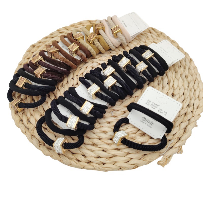 A2337 una gran cantidad de perforación de dos tiras de goma de cabello cuerdas de cabello de anillo de cabello de alta elasticidad simple y duradera 2 tiendas de 2 yuanes