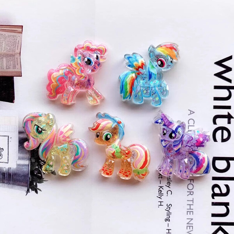 DIY sequins cut surface cartoon unicorn pony poly resin accessories diy accessories mobile phone shell accessories accessories