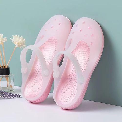 Summer New Ultra-Light Soft-Sole Hole Shoes Women Slippers Travel Anti-Slip Jelly Beach Shoes Ladies Outdoor Slippers