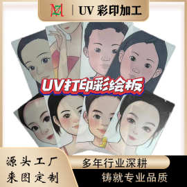 批发PP材料PVC水洗画板PET人体彩绘练习板 uv打印绘画模板UV印刷