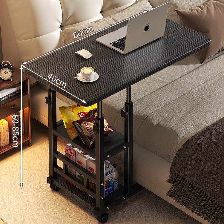 Mesa de noche con ruedas Mesa pequeña simple Dormitorio Hogar Escritorio para estudiantes Fácil Elevación Dormitorio Escritorio para computadora perezoso