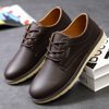 Summer breathable footwear for leisure for leather shoes, low shoes, Korean style