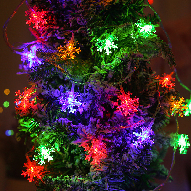 メーカー直販クロスボーダー熱売led雪花灯串クリスマス祝日装飾灯屋外防水リモコン灯串|undefined