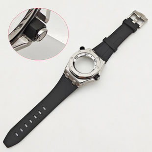 Ap Oak Case and Strap Set with Inner Ring, Rotatable Case, Watch Modification Accessory Suitable for 2813 Movement