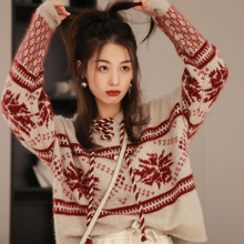 亚马逊跨境2025新款圆领羊绒女针织纯色毛衣羊绒衫长袖羊毛衫定制