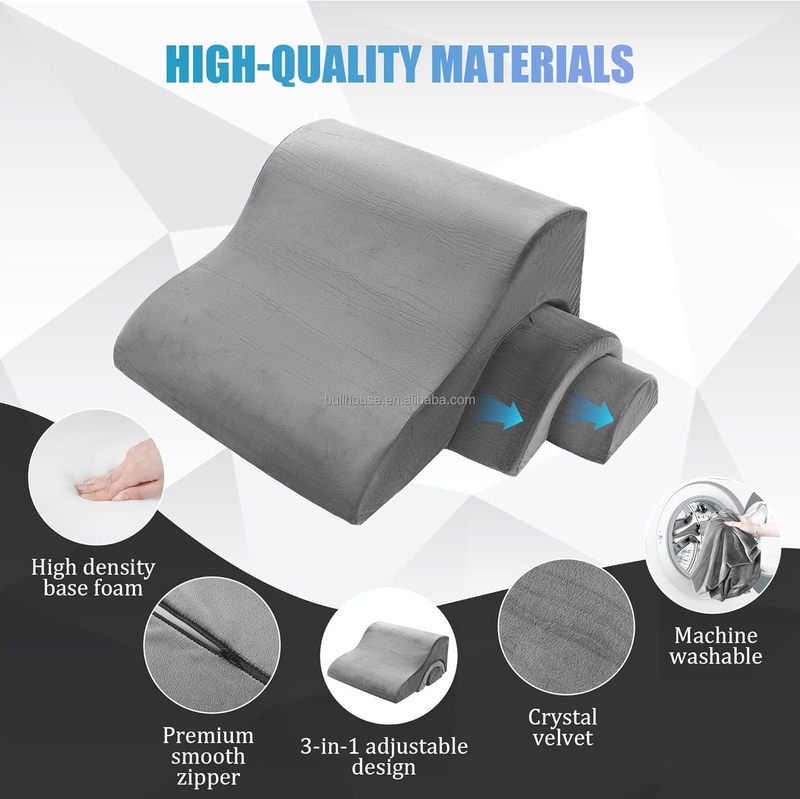 Three-In-One Adjustable High-Density Foam Inclined Bed Wedge Pillow A12 Adult Neck and Leg Support Cushion after Sleeping