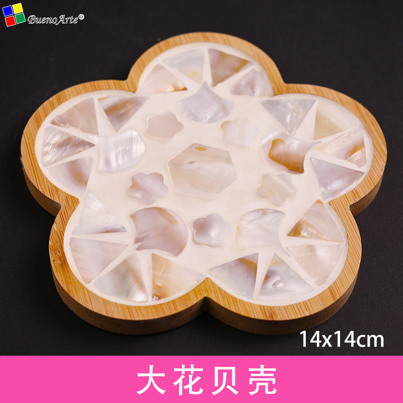 DIY Shell mosaico posavasos paquete de material de los niños creativos hechos a mano regalos prácticos caseros comunidad actividades de calentamiento