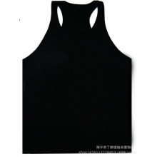 跨境新款纯色夏男士运动背心棉健美健身细带细带背心圆摆吊带