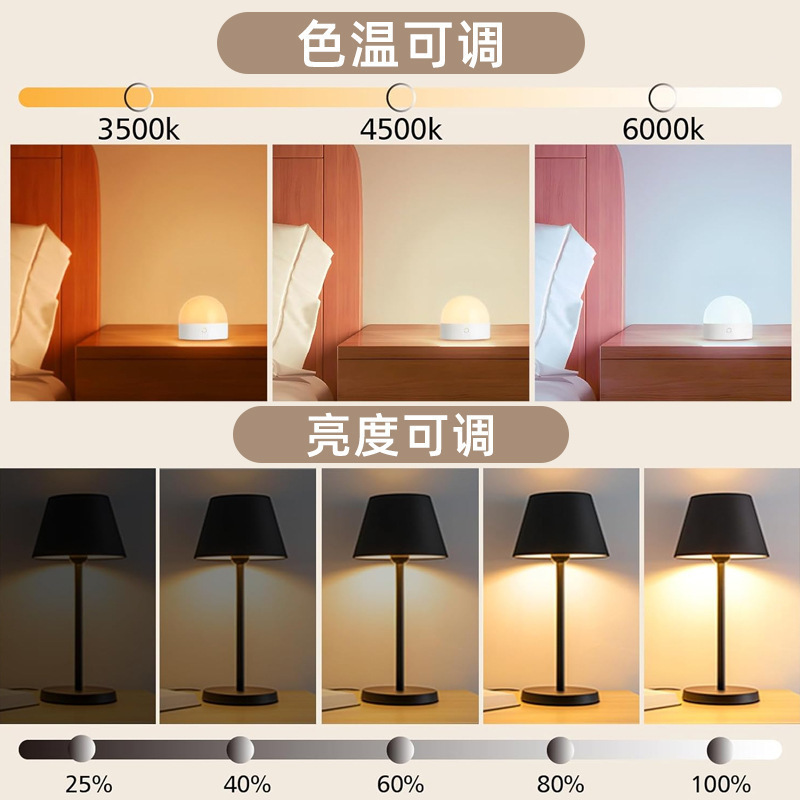 电池供电球泡RGB遥控无线可拆卸灯泡非硬接线壁灯台灯光源 可充电