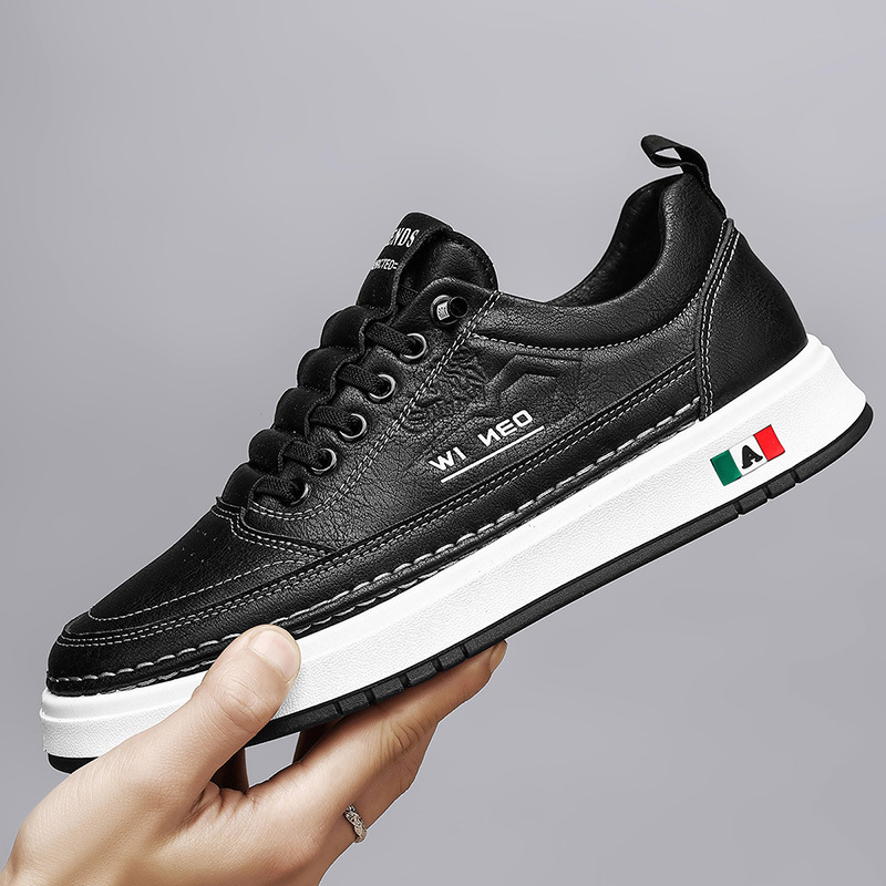 2026 Spring New Style White Casual Versatile Leather Sneakers Men's Slip-On Driving Shoes Men's Shoes 2026 Spring New Style White Casual Versatile Leather Sneakers Men's Slip-On Driving Shoes Men's Shoes