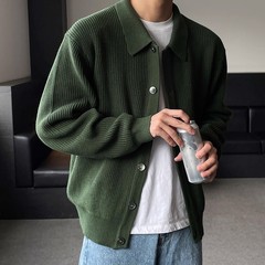 开衫男针织衫春秋季薄款潮牌痞帅百搭外套高级感休闲时尚翻领毛衣