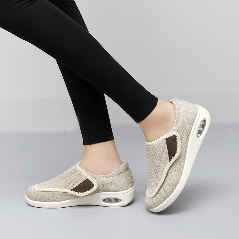 2025 nuevos zapatos deportivos cómodos casuales de velcro transpirables de malla suave de primavera y otoño transfronterizos para mujer
