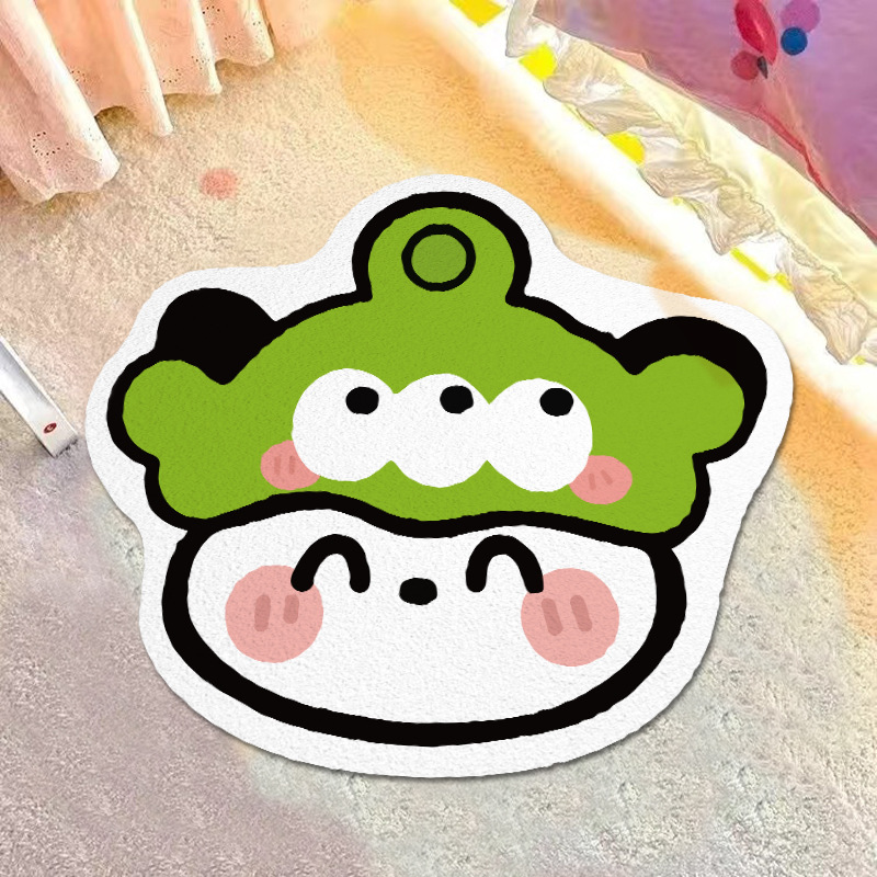 En stock de dibujos animados especial en forma de alfombra de piso de Cachemira Internet celebridad estilo lindo puerta decorativa estera Amazon Generación de pelo estera de mesa de té estera